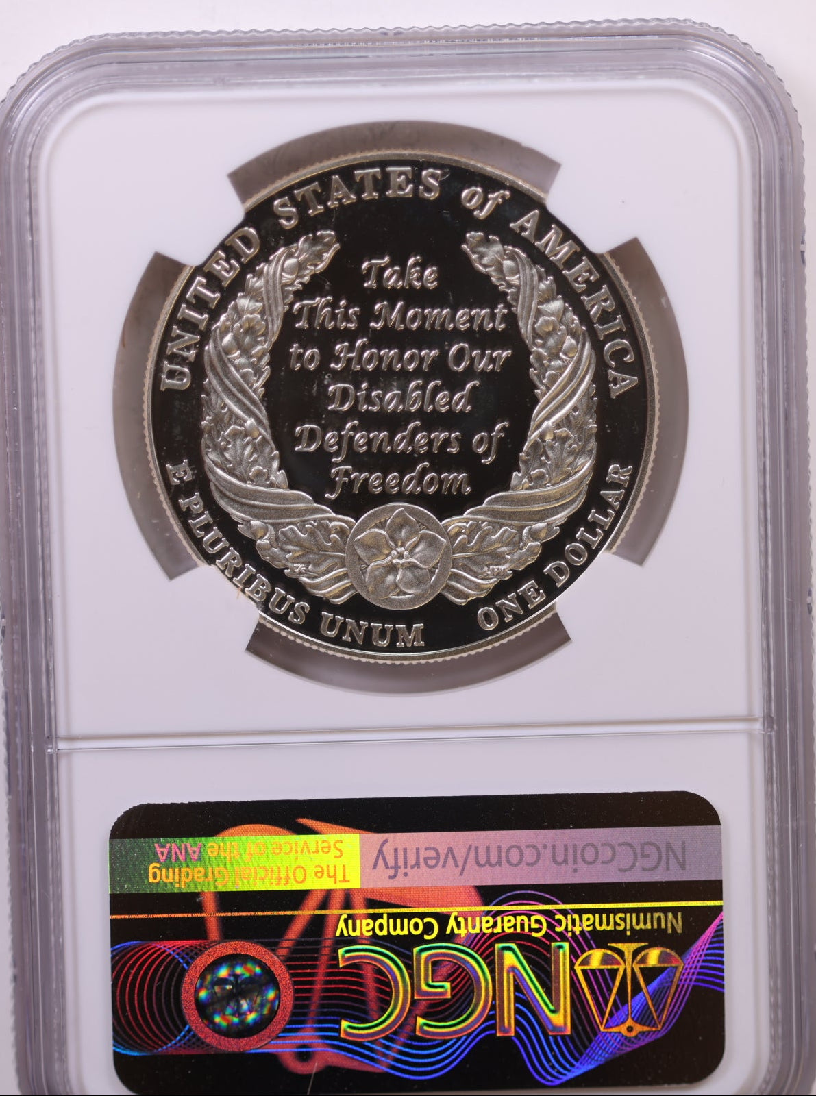 2010 W $1 Disabled Veterans, NGC PF 69 Ultra Cameo, Store #GMC306