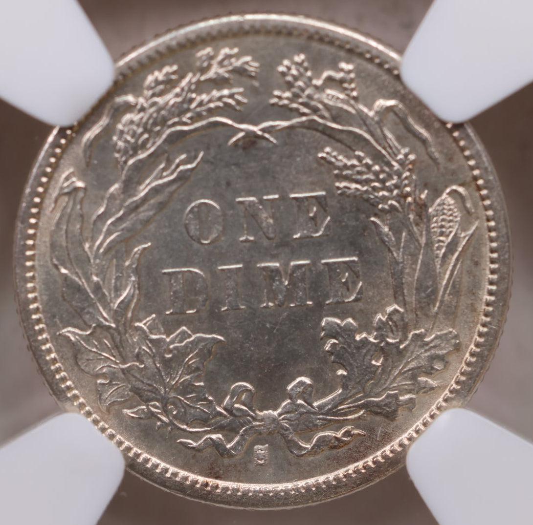 1889-S Seated Liberty Silver Dime, NGC MS-65, Uncirculated, Store #GDE036.