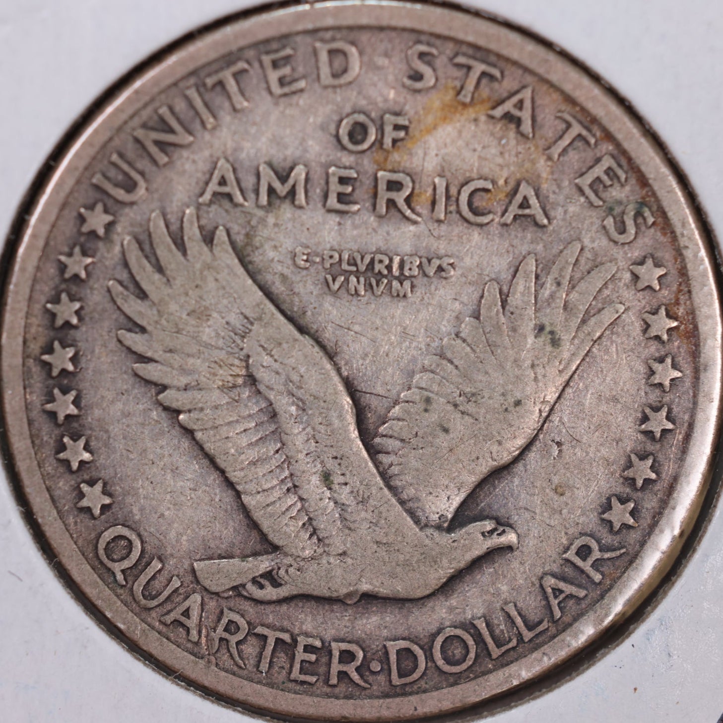 1917-D Standing Liberty Silver Quarter, T-1, Very Fine+ Circulated Coin, Store #QR0013
