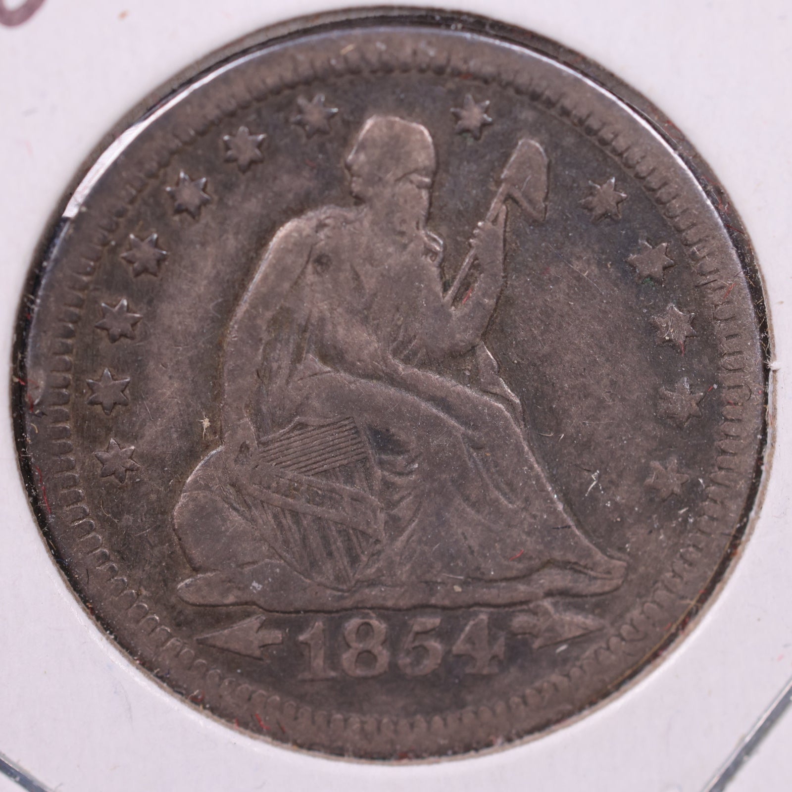 1854-O Seated Liberty Quarter., (B-3b)., Extra Fine., Circulated Coin., Store#QR1361.