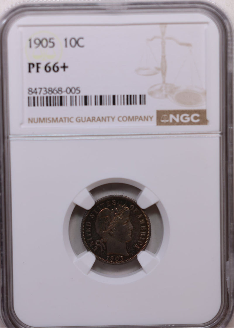 1905 Barber Silver Dime, 'Proof Strike', NGC PF-66+, Store Sale