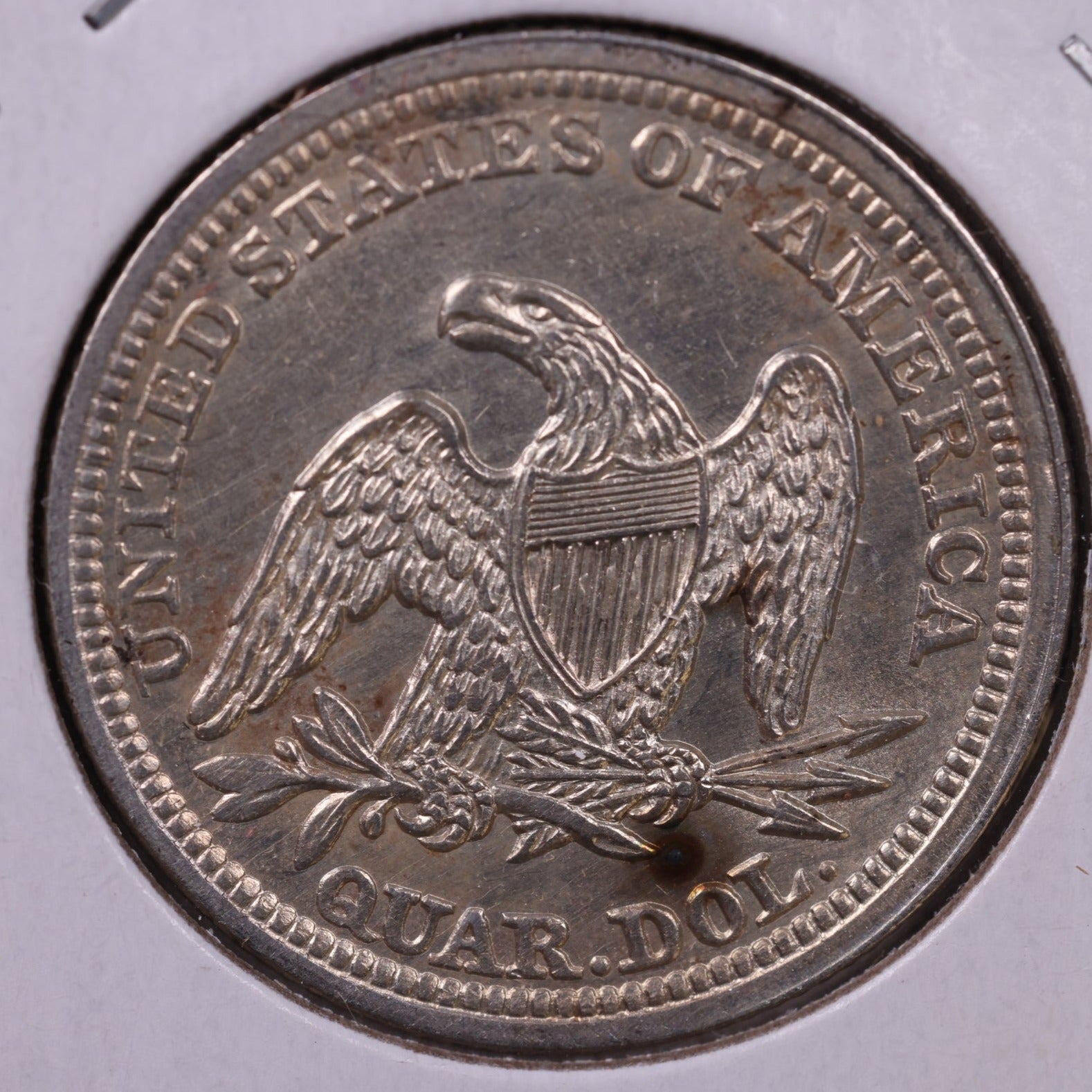 1855 Liberty Seated Quarter., Uncirculated Details., Store#1078
