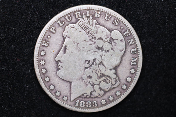 1883-CC Morgan Silver Dollar., Circulated Coin. Large Affordable Dollar Sale #01017
