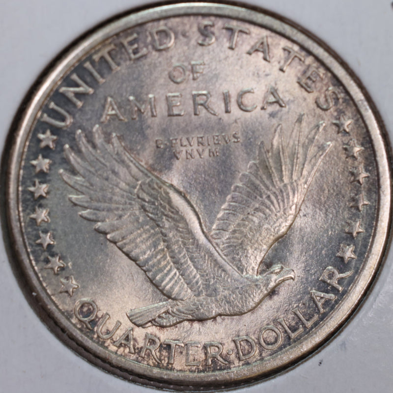 1917-D Standing Liberty Quarter, T-1, Mint State+ Uncirculated Coin, Store