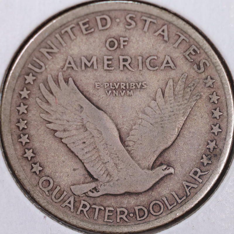 1917-D Standing Liberty Quarter, T-1, Very Fine+ Circulated Coin, Store