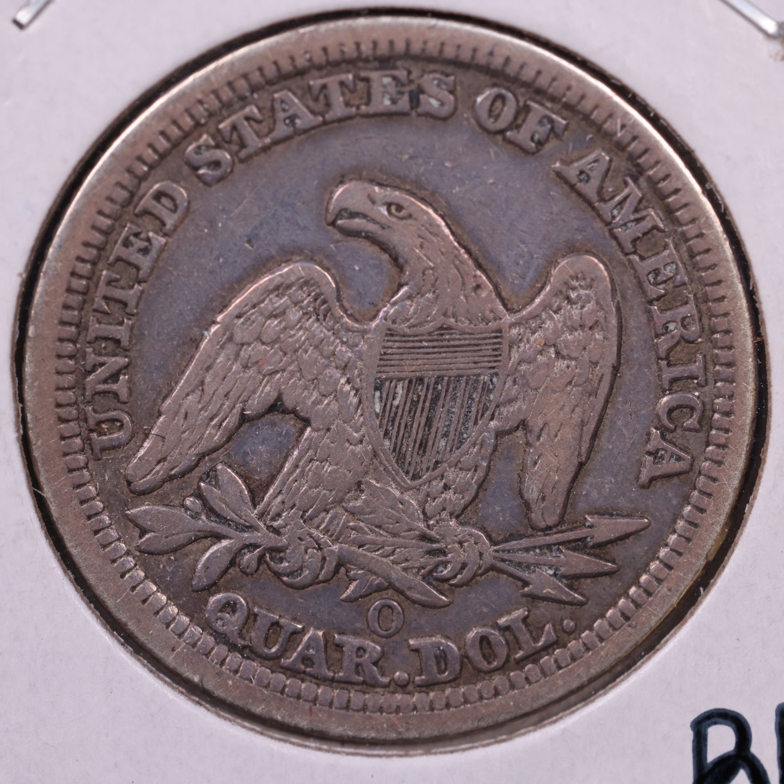1857-O Liberty Seated Quarter., Very Fine Circulated Coin., Store#QR1364