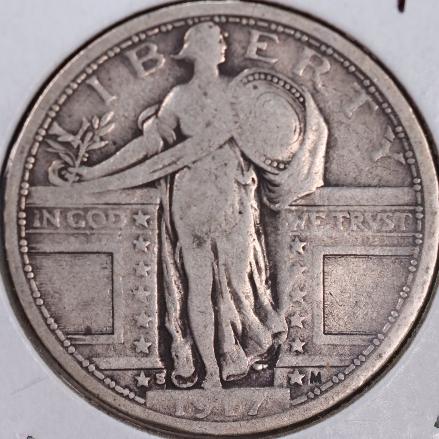 1917-S Standing Liberty Quarter, T-1, Fine Circulated Coin, Store #QR0021