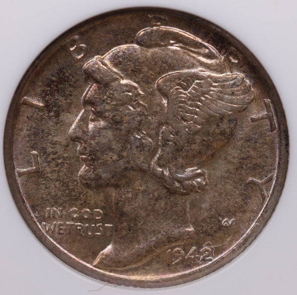 1942/41-D Mercury Silver Dime, 'Overdate', ANACS AU-58, Store Sale #GDE040.