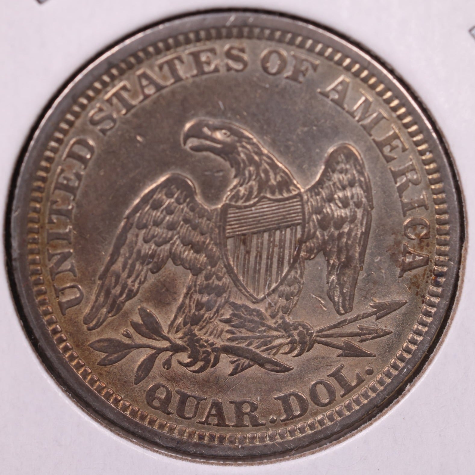 1861 Liberty Seated Quarter., About Uncirculated+., Coin., Store#1086