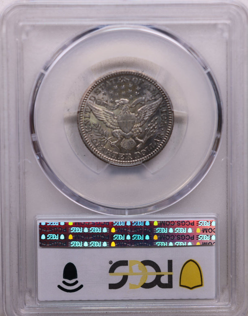 1909 Barber Silver Quarter, Nice Even Toning, PCGS AU-58, Store Sale