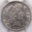 1909 Barber Silver Quarter, Nice Even Toning, PCGS AU-58, Store Sale