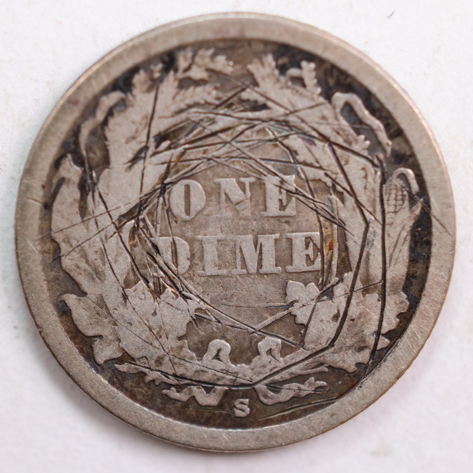 1861-S Seated Liberty Dime, Very Good Detailed Circulated Coin, details, Store #DE530
