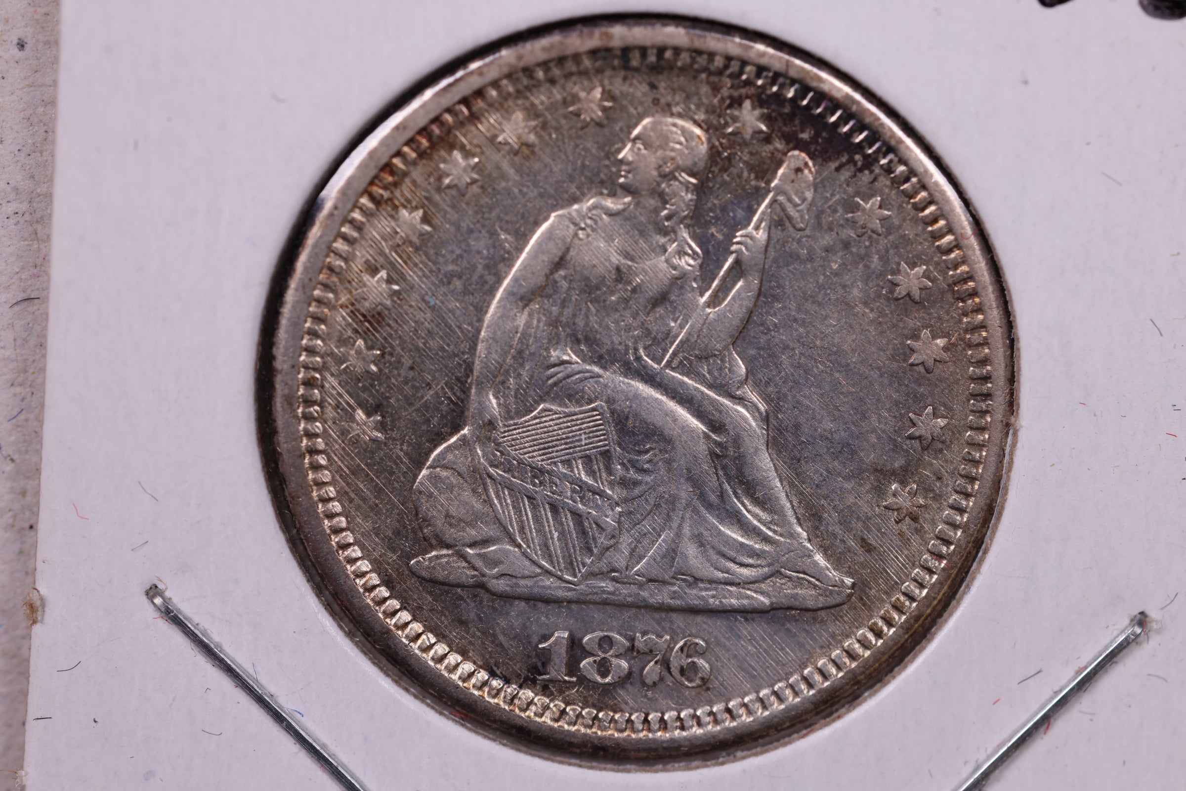 1876-S Seated Liberty Quarter, Mint State., Uncirculated Coin., Store  #QR1380.