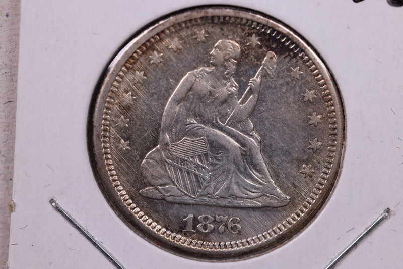 1876-S Seated Liberty Quarter, Mint State., Uncirculated Coin., Store