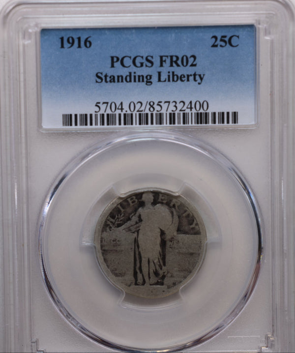 1916 Standing Liberty Quarter, Affordable 'Key' Date, PCGS FR02, Store Sale #GQR053.