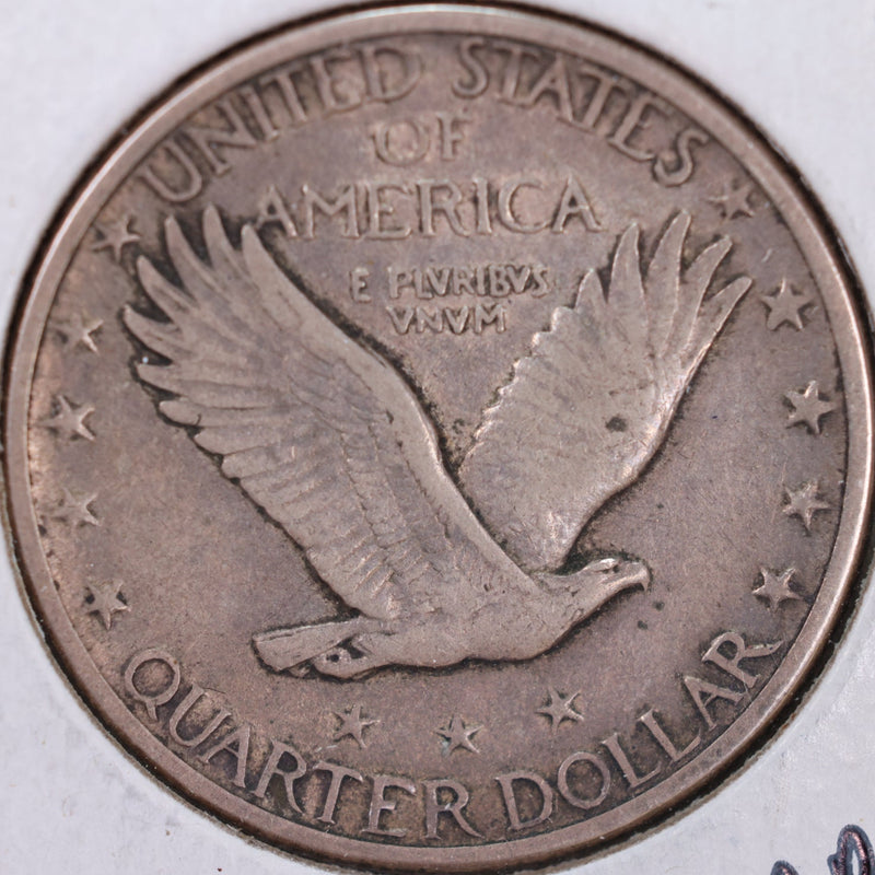 1917-D Standing Liberty Quarter, T-2, Extra Fine+ Circulated Coin, Store