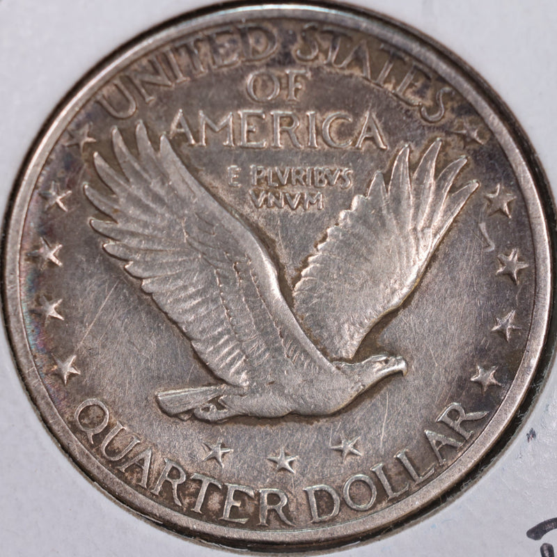 1917-D Standing Liberty Quarter, T-2, Extra Fine+ Circulated Coin, Store