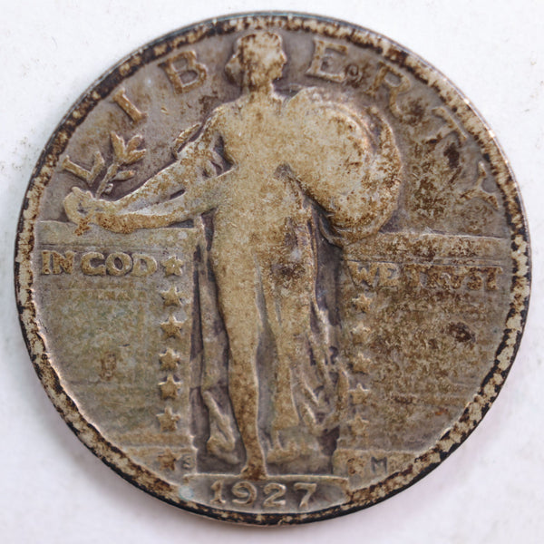 1927-S Standing Liberty Quarter, Very Good Circulated Coin, Store #QR745
