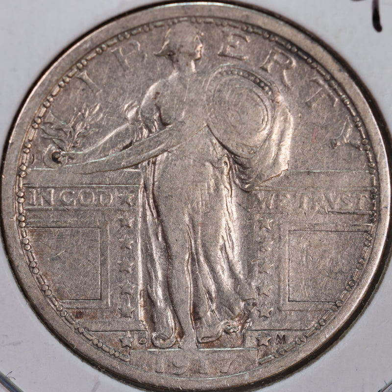 1917-S Standing Liberty Quarter, T-1, Very Fine Circulated Coin, Store