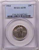 1924 Standing Liberty Quarter, PCGS AU-50, Nice Eye Appeal, Store Sale