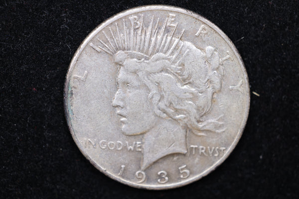 1935 Peace Silver Dollar., Circulated Coin. Large Affordable Dollar Sale #02121