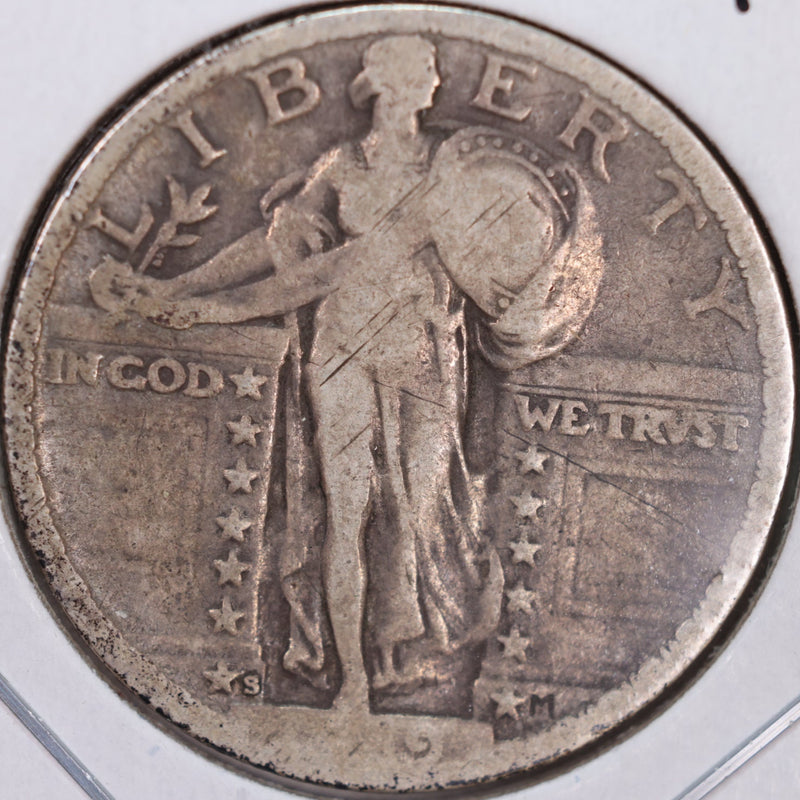 1919-S Standing Liberty Quarter, Very Good+ Circulated Coin, Store