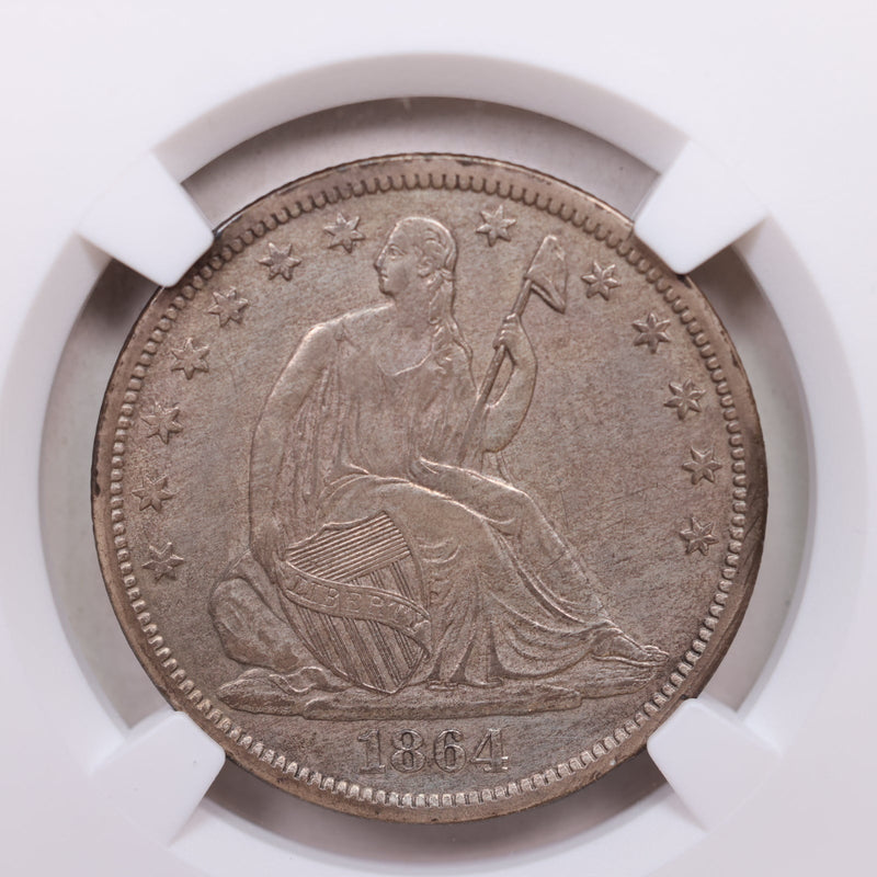 1864-S Seated Liberty Half Dollar.,  NGC X.F, Cleaned, Affordable Coin Store Sale