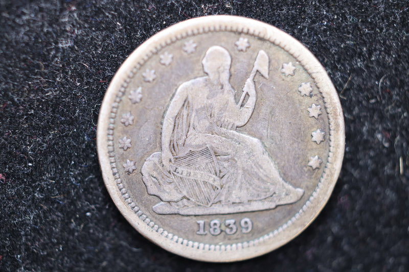 1939 Seated Liberty Quarter., Circulated Coin. Large Affordable Sale