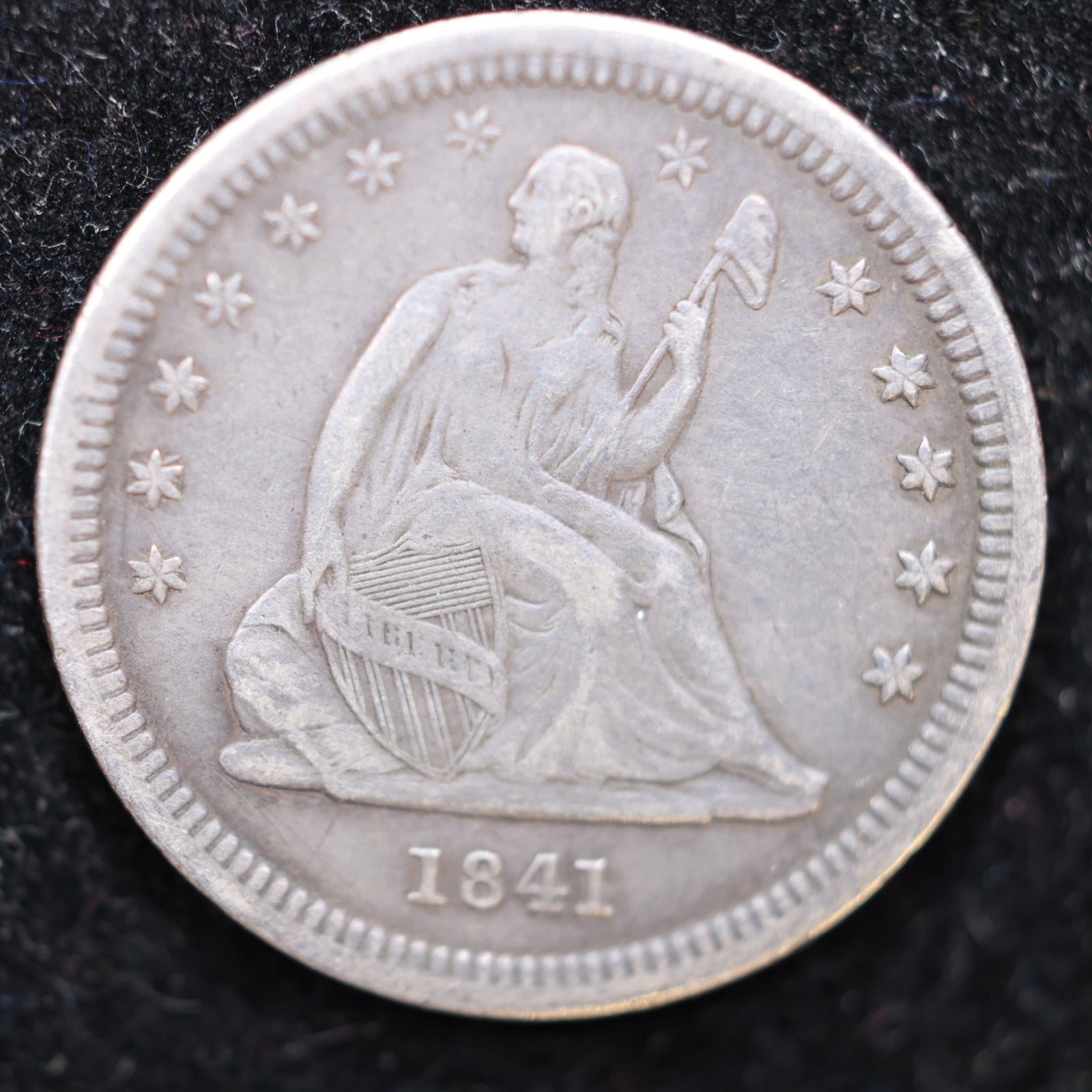 1841-O Seated Liberty Quarter., Circulated Coin. Large Affordable Sale #QR1439