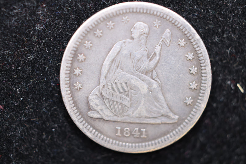 1841-O Seated Liberty Quarter., Circulated Coin. Large Affordable Sale