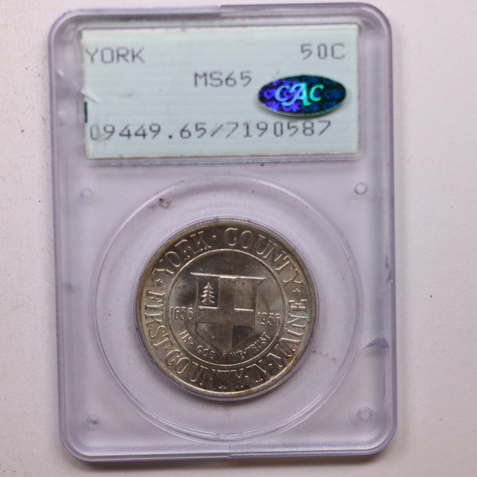 1936 York, PA, Silver Half Dollar Commemorative, PCGS MS-65, CAC., Store #GEC0051.