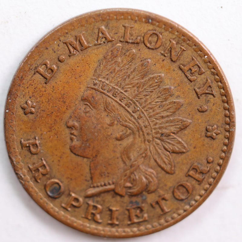 1861-64 Civil War Store Card, B. Maloney, About Uncirculated Coin, Store