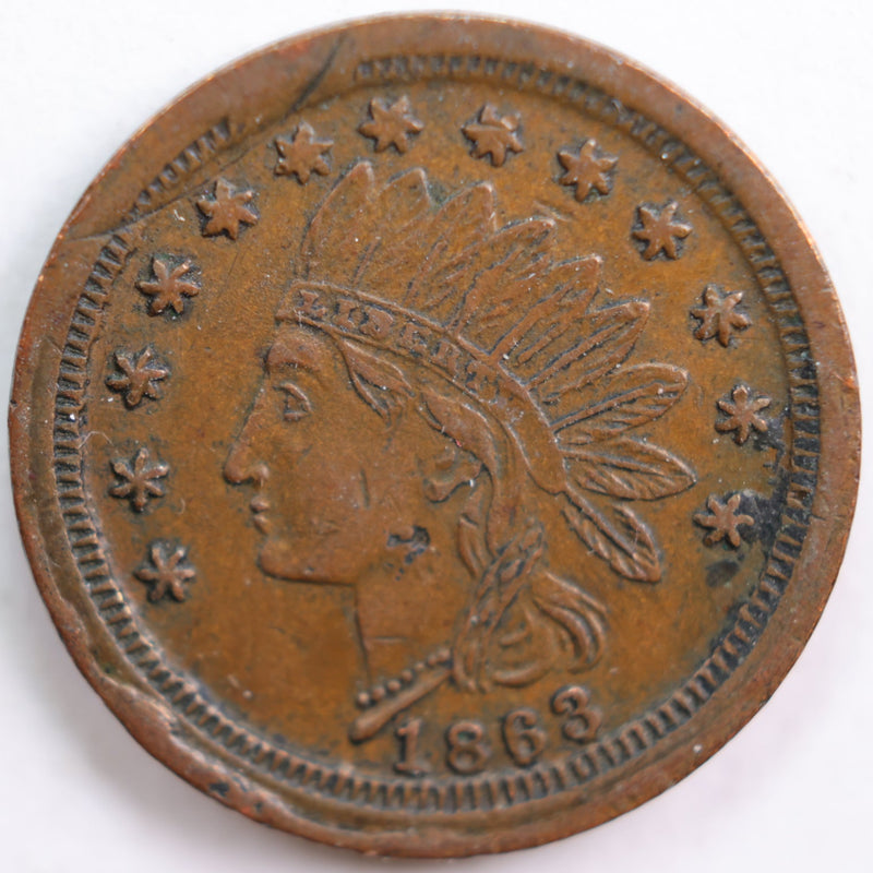 1861-64 Civil War Store Card, Carl Haas, Very Fine Circulated Coin, Store