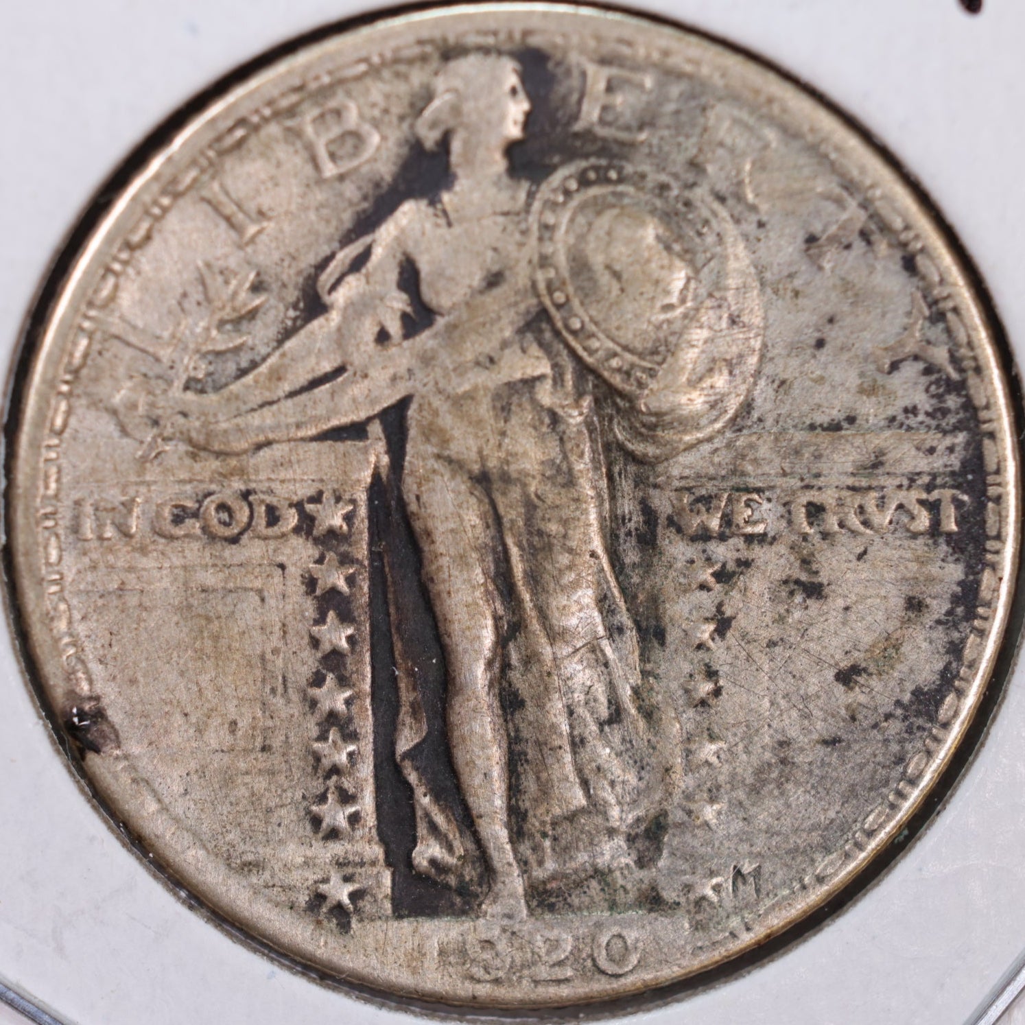 1920 Standing Silver Liberty Quarter, Very Fine Circulated Coin, Store #QR0054