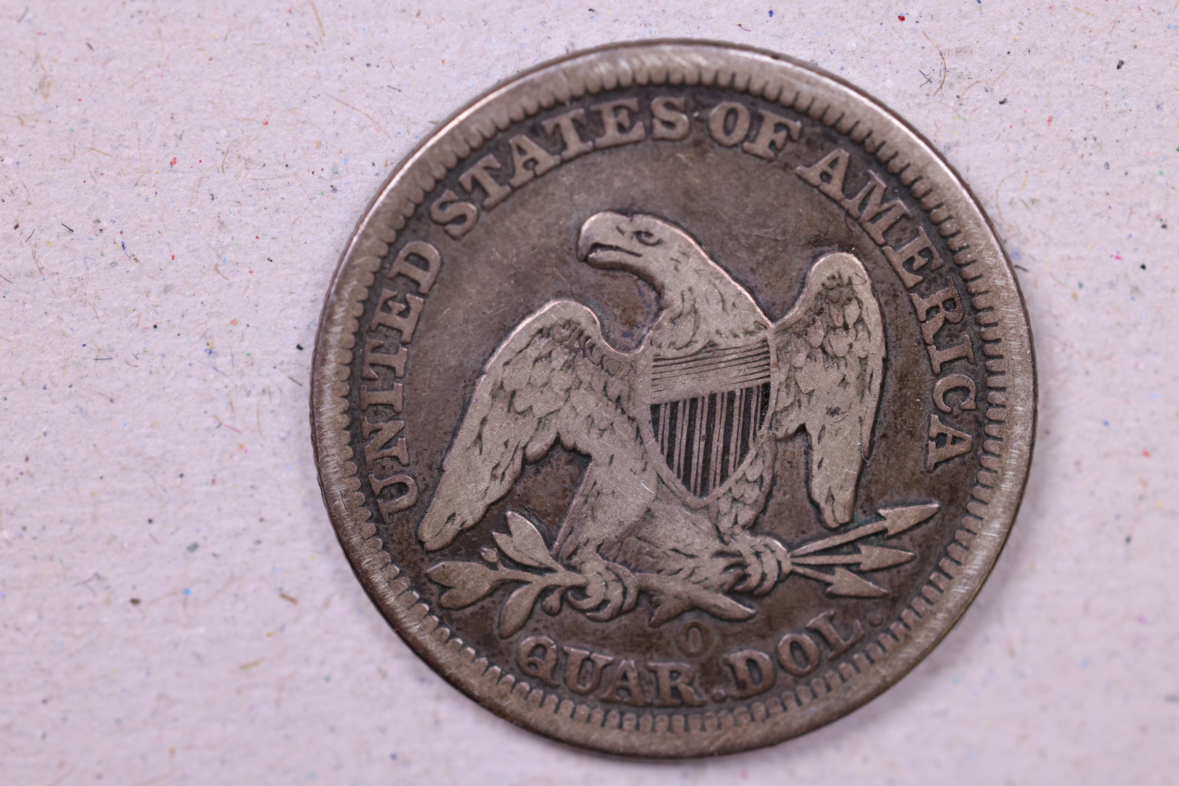 1857-O Seated Liberty Quarter., Very Fine Circulated Coin., Store#1116