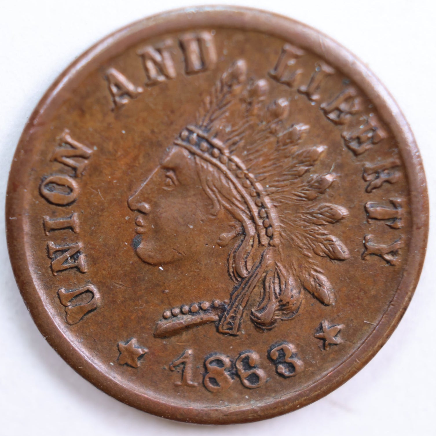 1861-64 Civil War Patriotic Token, Abt Uncirculated Coin, Store #CN004