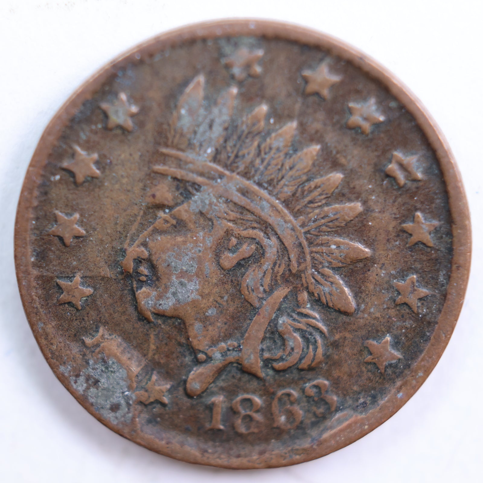 1861-64 Civil War Patriotic Token, Fine Circulated Coin, Store #CN005