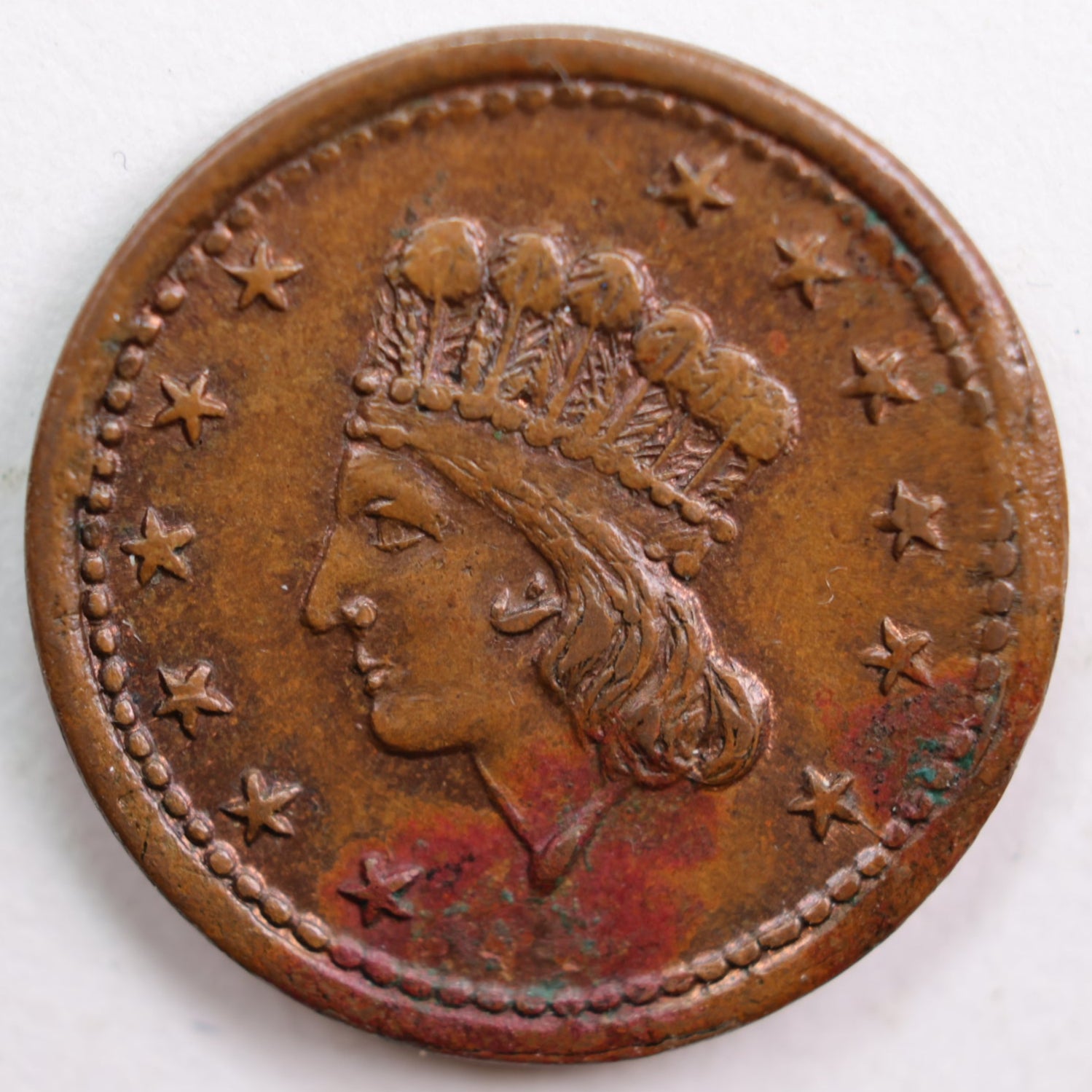 1861-64 Civil War Patriotic Token, About Uncirculated Coin, Store #CN006