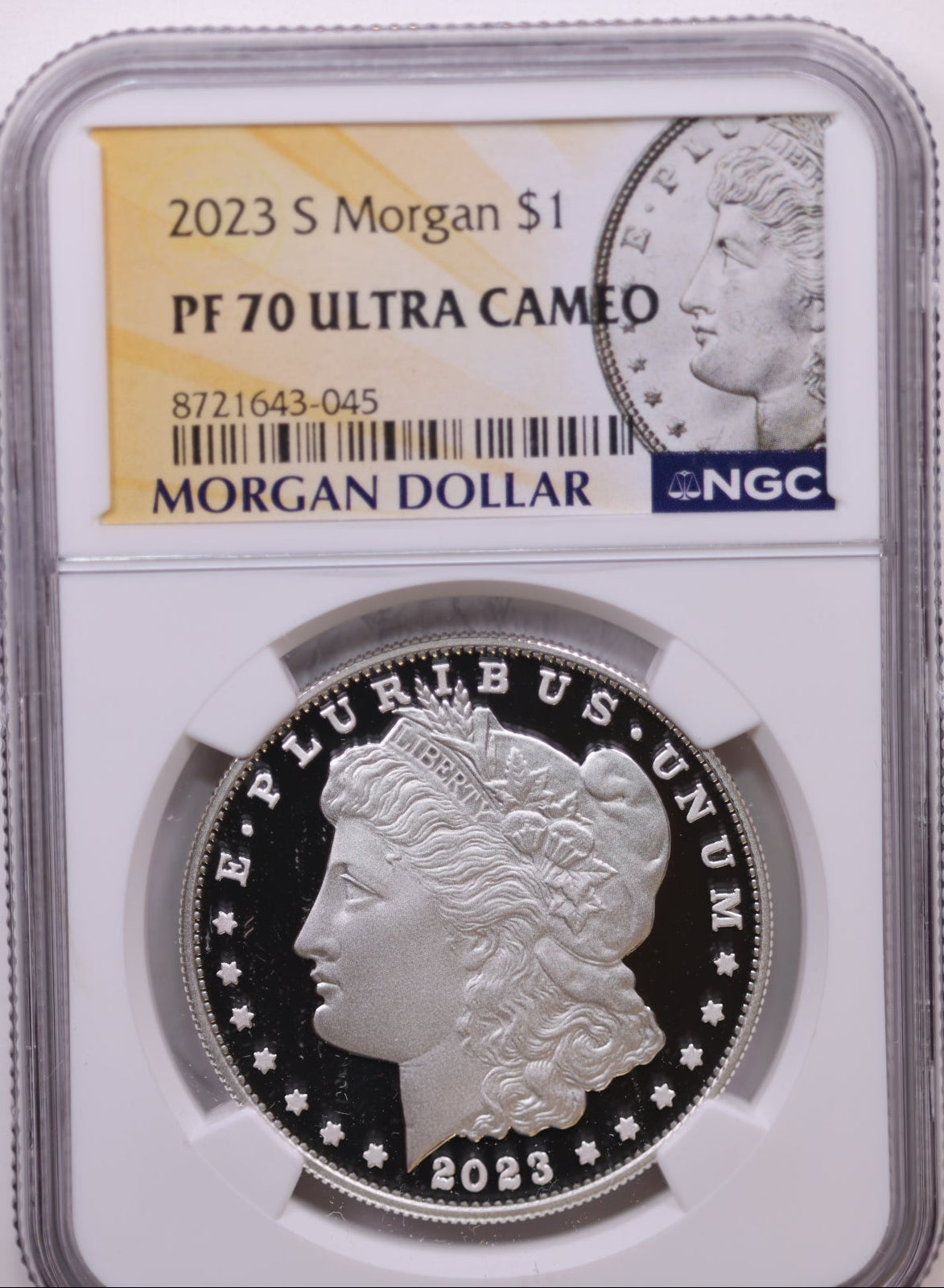 2023-S $1 Morgan, NGC PF 70 Ultra Cameo, Store #GMC345