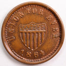 1861-64 Civil War Patriotic Token, About Uncirculated Coin, Store