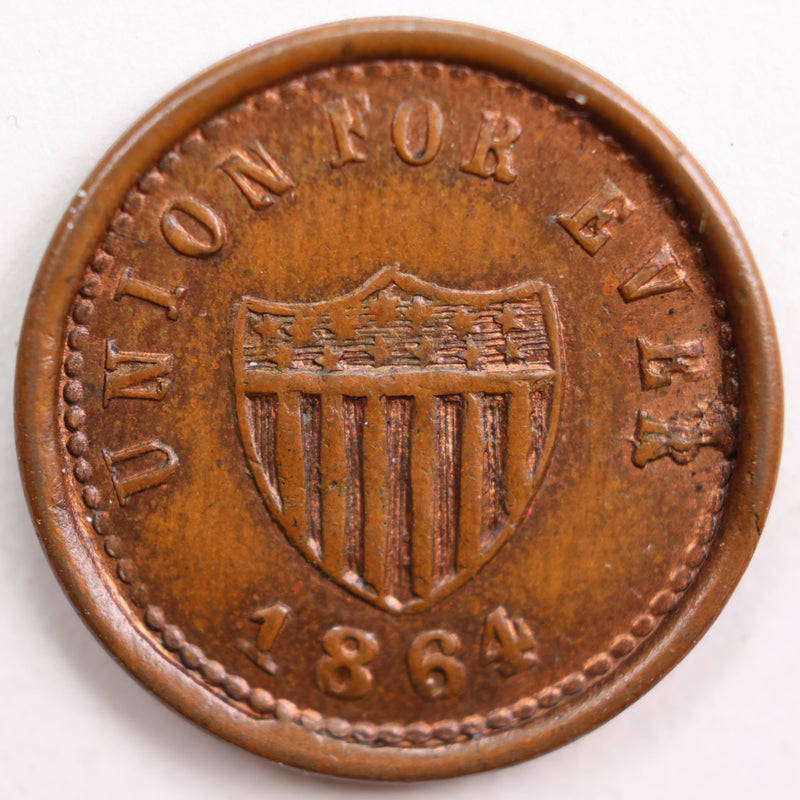 1861-64 Civil War Patriotic Token, About Uncirculated Coin, Store
