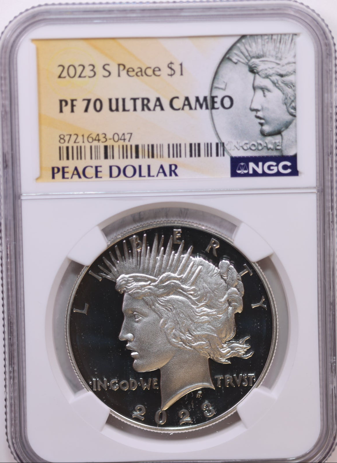 2023-S $1 Peace, NGC PF 70 Ultra Cameo, Store #GMC347