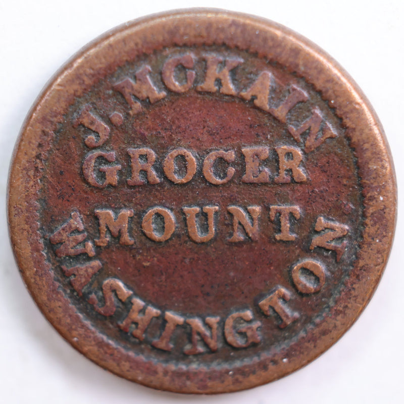 1861-64 Civil War Store Card, MCKAIN Grocer, Very Fine Circulated Coin, Store