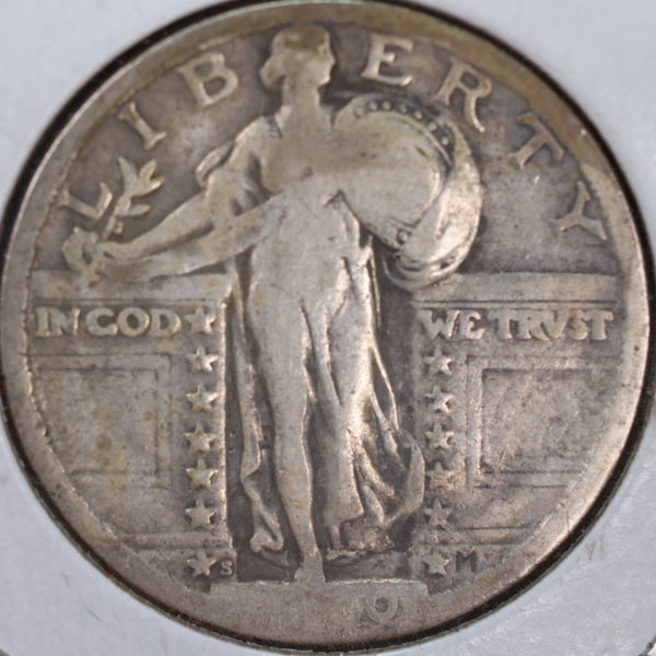 1920-S Standing Liberty Quarter, Very Good Circulated Coin, Store #QR0061
