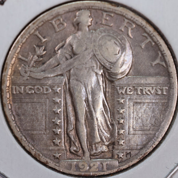 1921 Standing Liberty Quarter, Very Fine++ Circulated Coin, Store #QR0063