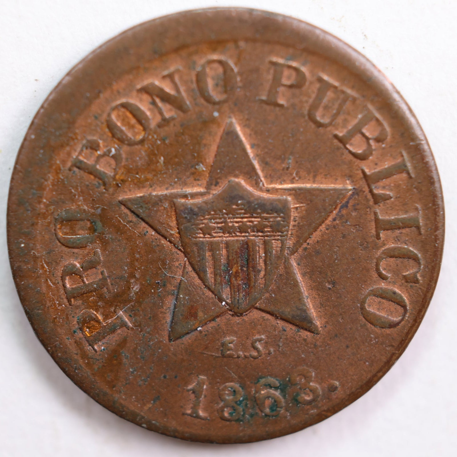 1861-64 Civil War Patriotic Token, Very Fine Circulated Coin, Store #CN015