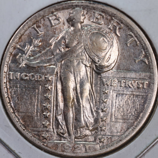 1921 Standing Liberty Quarter, Abt Uncirculated Coin, Store #QR0066