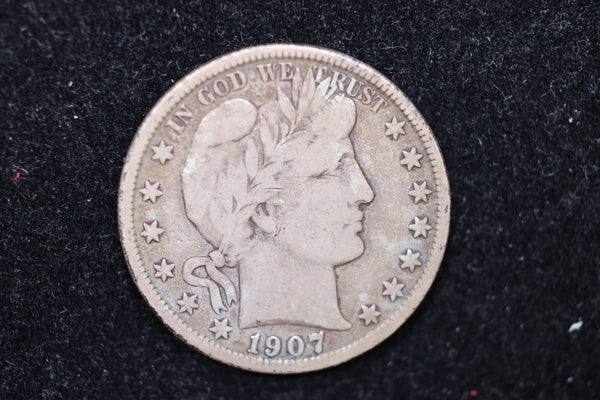 1907-O Barber Half Dollar., Circulated Coin. Large Affordable Sale #02145