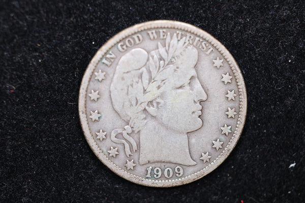 1909 Barber Half Dollar., Circulated Coin. Large Affordable Sale #02146
