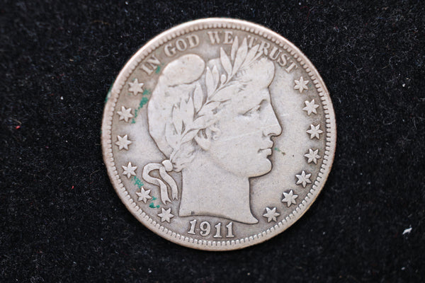 1911 Barber Half Dollar., Circulated Coin. Large Affordable Sale #HR404